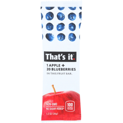 That's it. Apple + Blueberry Fruit Bar