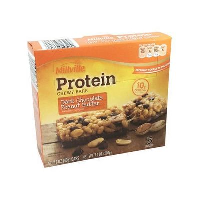 Millville Peanut Butter Dark Chocolate Protein Chewy Bars