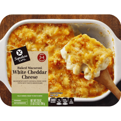 Signature Cafe Macaroni, White Cheddar Cheese, Baked