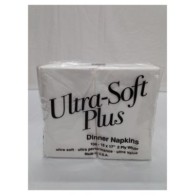 Ultra-Soft Plus 2-Ply White Dinner Napkins