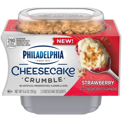 Philadelphia Strawberry Cheesecake Desserts with Graham Crumble