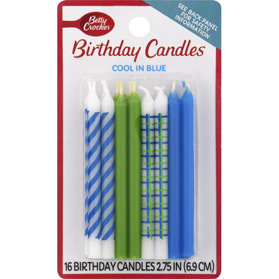 Betty Crocker Birthday Candle Cool In Blue 2 75 Inch 16 Each Instacart