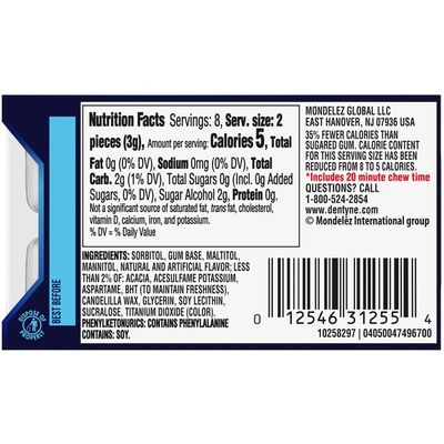 Dentyne Ice Pepermint Sugar Free Gum
