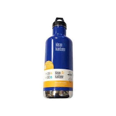 Klean Kanteen 20-Ounce Blue Vacuum Insulated Stainless Steel Water Bottle