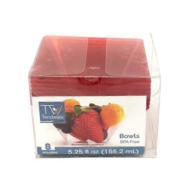 TrendWare 3.5" Bowls Plastic Square Red