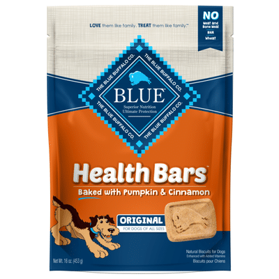 Blue Buffalo Health Bars Natural Crunchy Dog Treats Biscuits, Pumpkin & Cinnamon