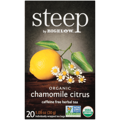 Steep By Bigelow Organic Chamomile Citrus Caffeine Free Herbal Tea Bags