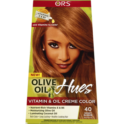 Ors Permanent Hair Color, Vitamin & Oil Creme Color, 40 Honey Blond