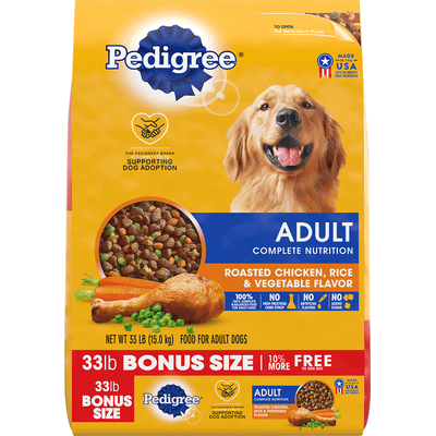 Pedigree Adult Complete Nutrition Roasted Chicken Rice Vegetable Dry Dog Food 33 Lb Instacart