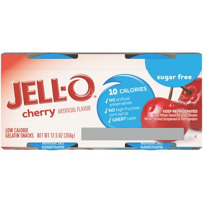 Jell-O Cherry Sugar Free Ready-to-Eat Gelatin Snacks