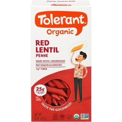 Tolerant Organic Red Lentil Penne Pasta