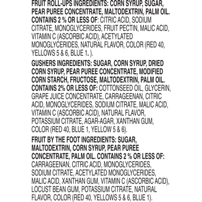 Fruit Roll-Ups Fruit by the Foot, Gushers, Fruit Snacks Variety Pack, 8 Count