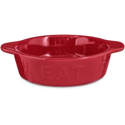 Harmony Red Cat Town Ceramic Cat Bowl