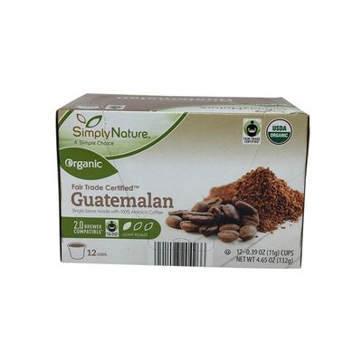 Simply Nature Light Guatemalan Coffee Cups, Fair Trade Organic Certified