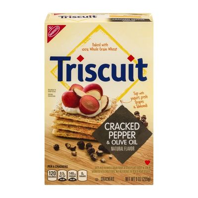 Nabisco Triscuit Baked Whole Grain Wheat Cracked Pepper & Olive Oil Crackers