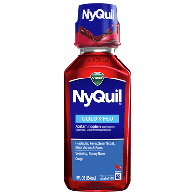 Vicks NyQuil Cold & Flu Nighttime Relief Cherry Flavor Liquid
