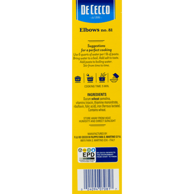De Cecco Elbows, No. 81