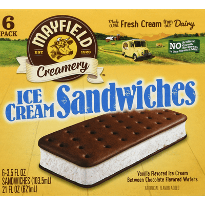 Mayfield Ice Cream Sandwiches Chocolate 6 Pack 6 Each Instacart