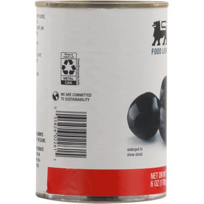 Food Lion Olives, Black, Large, Pitted