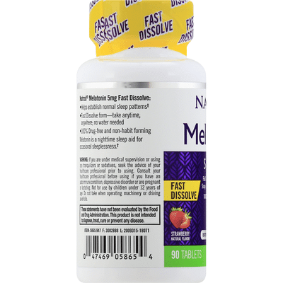 Natrol Melatonin, Sleep, Extra Strength, 5 mg, Tablets, Strawberry