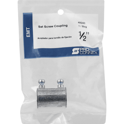 Pro Connex Set Screw Coupling, 1/2 Inch, EMT