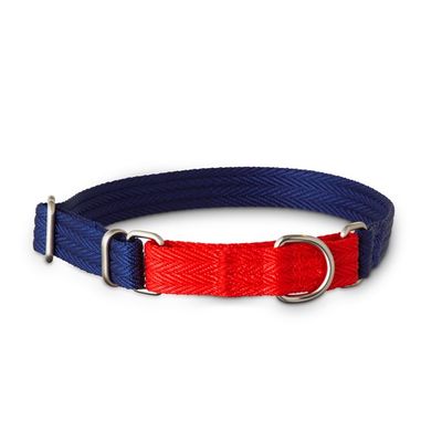 Good2 Go Small Bl & Red 2 Tone Martingale Dog Collar