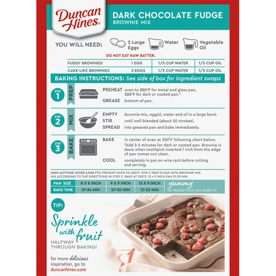 Duncan Hines Brownie Mix, Dark Chocolate Fudge, Family Size