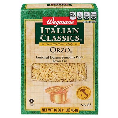 Wegmans Orzo Enriched Durum Semolina Bronze Cut Pasta