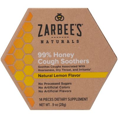 Zarbee's Naturals Honey Cough Soothers, Natural Lemon Flavor, Dietary Supplement