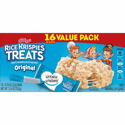 Kellogg's Rice Krispies Treats Marshmallow Snack Bars, Kids Snacks, School Lunch, Original