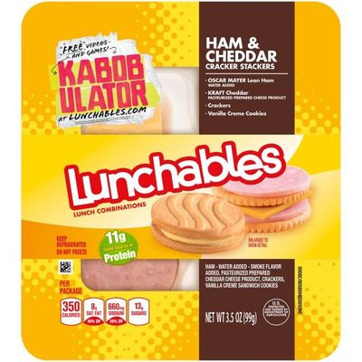 Lunchables Ham & Cheddar Cheese Cracker Stackers Snack Kit with Vanilla Creme Cookies