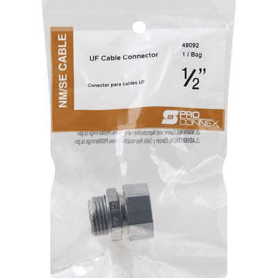 Pro Connex Connector, UF Cable, 1/2 Inch
