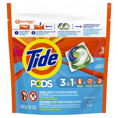 Tide PODS Liquid Laundry Detergent Pacs, Clean Breeze