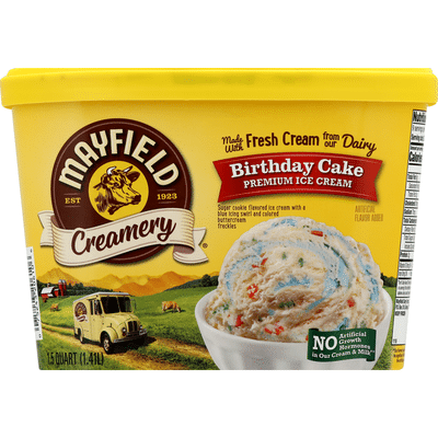 Mayfield Creamery Ice Cream Premium Birthday Cake 1 5 Qt Instacart