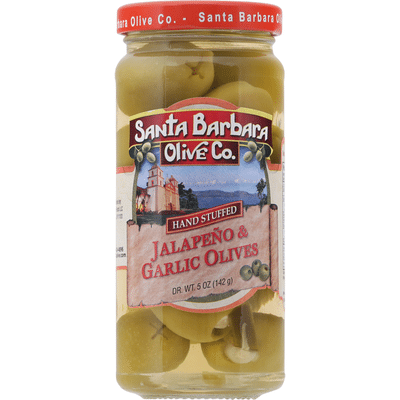 Santa Barbara Olive Co. Olives, Jalapeno & Garlic, Hand Stuffed