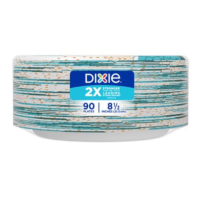 Dixie Paper Plates, 8.5 Inch Lunch/Dinner Plate (Design May Vary)