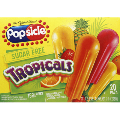 Popsicle Ice Pops, Sugar Free, Tropicals