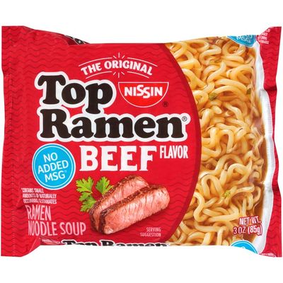 Nissin Top Ramen Beef Flavor Ramen Noodle Soup 3 Oz Instacart