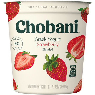 Chobani Strawberry Non Fat Greek Yogurt 32 Oz Delivery Or Pickup Near Me Instacart