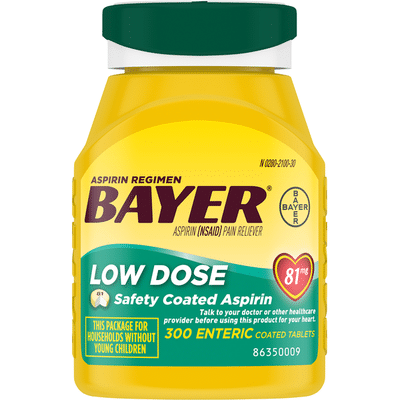 Bayer Pain Reliever, 81 mg, Low Dose, Enteric Coated Tablets (300 ct ...