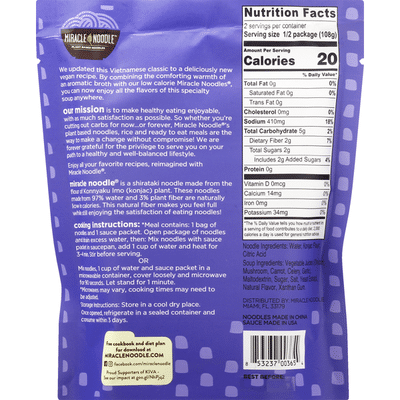 Miracle Noodle Gluten Free Ready-to-Eat Meal, Vegan Pho