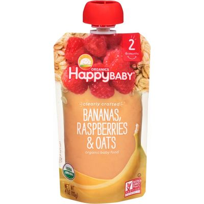 Happy Baby Bananas, Raspberries & Oats