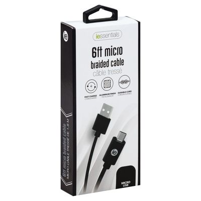 I Essentials USB Cable, Braided, Micro, 6 Feet
