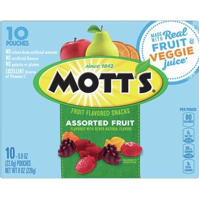 Mott’s Assorted Fruit Flavored Snacks, 10 Count