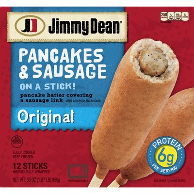 Jimmy Dean Pancakes and Sausage on a Stick Frozen Breakfast