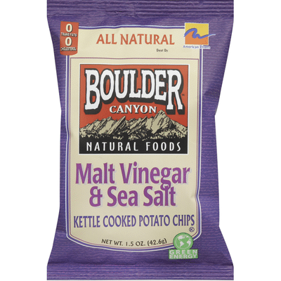 Boulder Canyon Potato Chips, Kettle Cooked, Malt Vinegar & Sea Salt