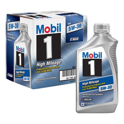 Mobil Motor Oil, Advanced Full Synthetic, 5W-30, High Mileage