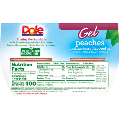 Dole Peaches in Strawberry Gel
