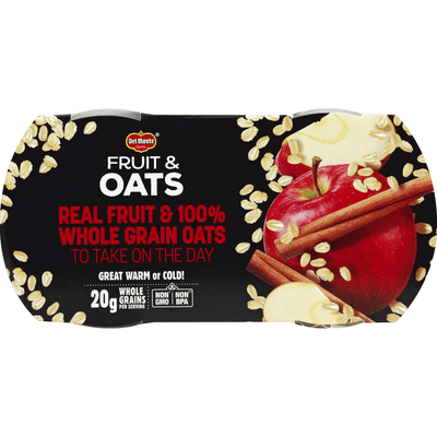 Del Monte Fruit & Oats Apple Cinnamon Plastic Fruit Cup Snacks