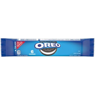 Oreo Chocolate Sandwich Cookies, Original Flavor, 1 Snack Pack (6 Cookies Total)